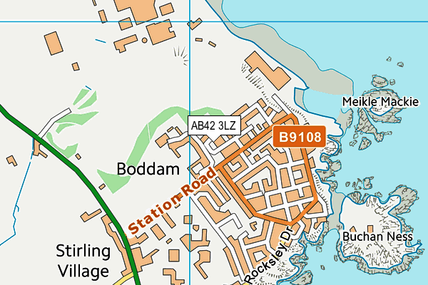 AB42 3LZ map - OS VectorMap District (Ordnance Survey)