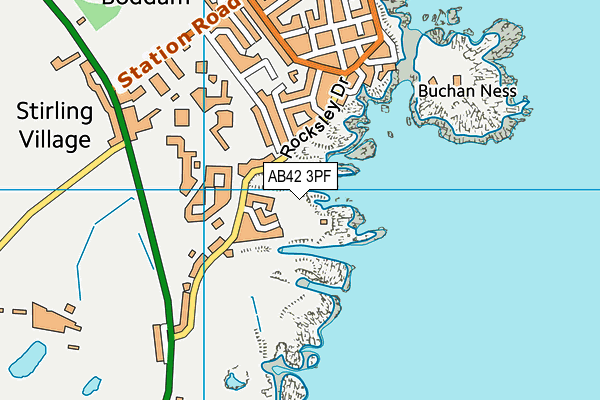 AB42 3PF map - OS VectorMap District (Ordnance Survey)