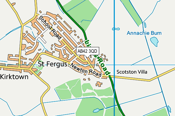 AB42 3QD map - OS VectorMap District (Ordnance Survey)