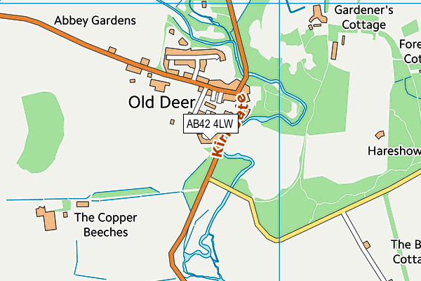 AB42 4LW map - OS VectorMap District (Ordnance Survey)