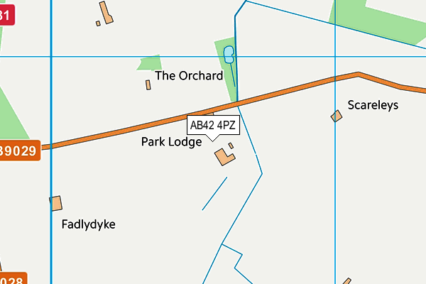 AB42 4PZ map - OS VectorMap District (Ordnance Survey)