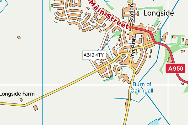 AB42 4TY map - OS VectorMap District (Ordnance Survey)