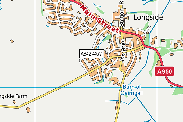 AB42 4XW map - OS VectorMap District (Ordnance Survey)
