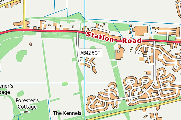AB42 5GT map - OS VectorMap District (Ordnance Survey)