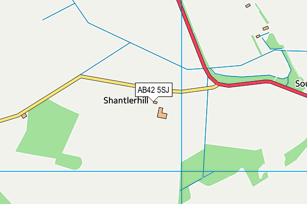 AB42 5SJ map - OS VectorMap District (Ordnance Survey)