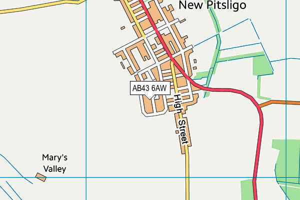 AB43 6AW map - OS VectorMap District (Ordnance Survey)