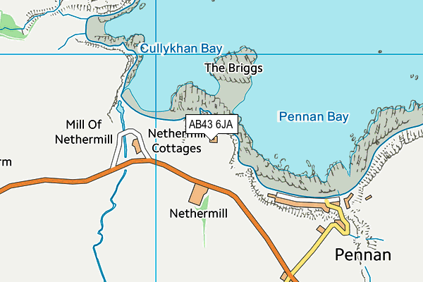 AB43 6JA map - OS VectorMap District (Ordnance Survey)