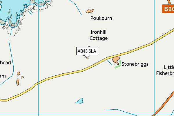 AB43 6LA map - OS VectorMap District (Ordnance Survey)