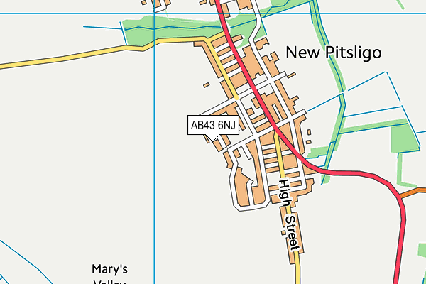 AB43 6NJ map - OS VectorMap District (Ordnance Survey)
