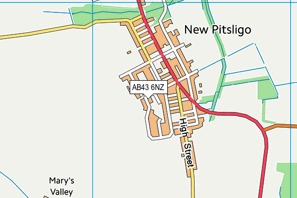 AB43 6NZ map - OS VectorMap District (Ordnance Survey)