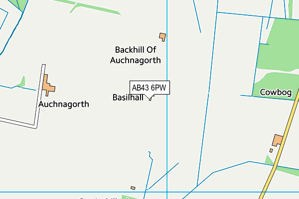 AB43 6PW map - OS VectorMap District (Ordnance Survey)