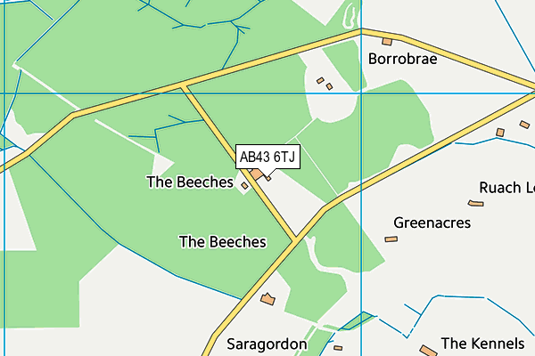 AB43 6TJ map - OS VectorMap District (Ordnance Survey)