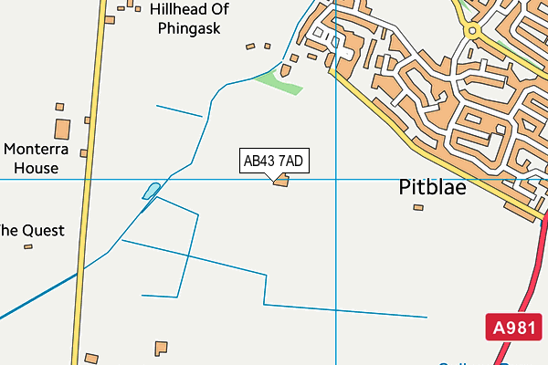 AB43 7AD map - OS VectorMap District (Ordnance Survey)