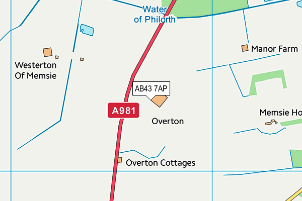 AB43 7AP map - OS VectorMap District (Ordnance Survey)