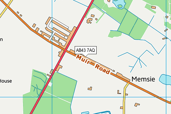AB43 7AQ map - OS VectorMap District (Ordnance Survey)