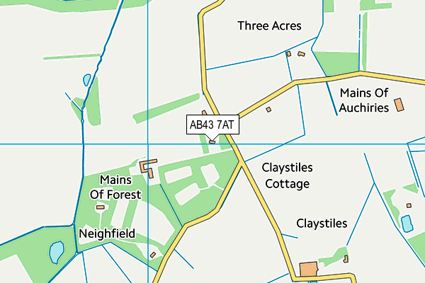 AB43 7AT map - OS VectorMap District (Ordnance Survey)