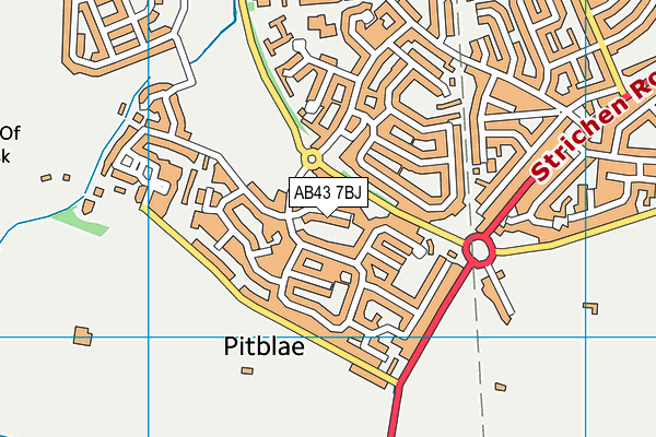 AB43 7BJ map - OS VectorMap District (Ordnance Survey)