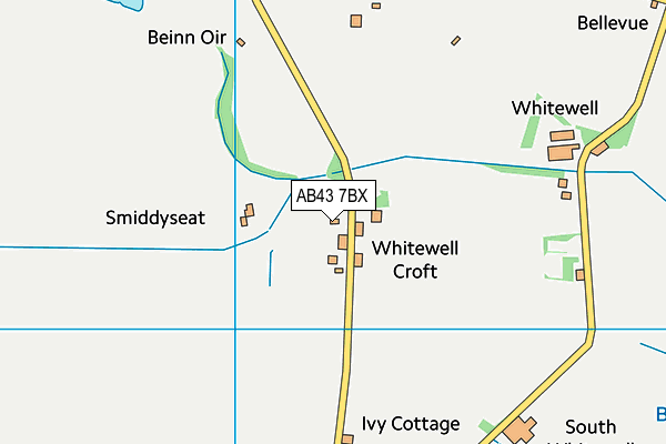 AB43 7BX map - OS VectorMap District (Ordnance Survey)