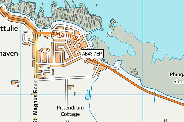AB43 7EP map - OS VectorMap District (Ordnance Survey)