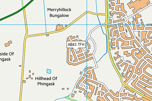 AB43 7FH map - OS VectorMap District (Ordnance Survey)