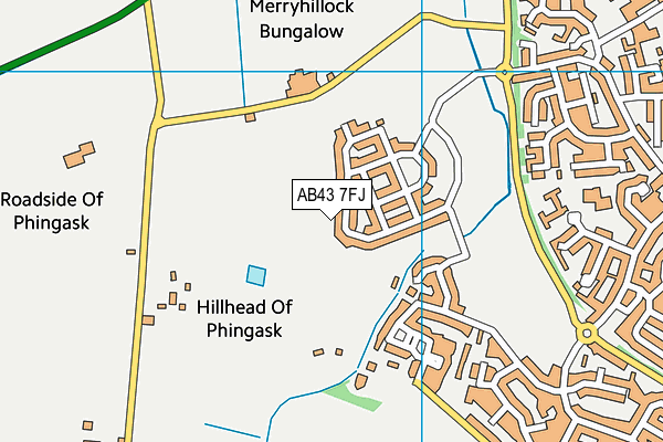 AB43 7FJ map - OS VectorMap District (Ordnance Survey)