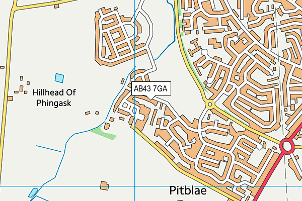 AB43 7GA map - OS VectorMap District (Ordnance Survey)