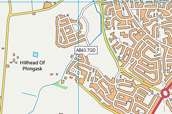 AB43 7GD map - OS VectorMap District (Ordnance Survey)