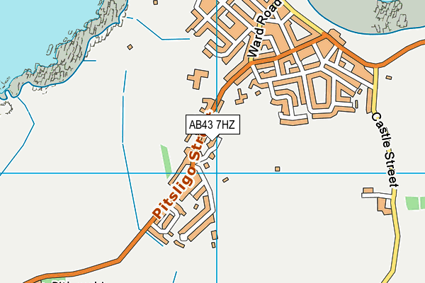 AB43 7HZ map - OS VectorMap District (Ordnance Survey)