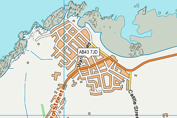 AB43 7JD map - OS VectorMap District (Ordnance Survey)