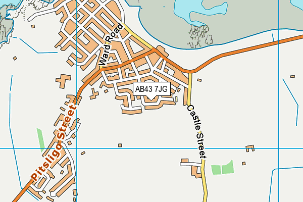 AB43 7JG map - OS VectorMap District (Ordnance Survey)