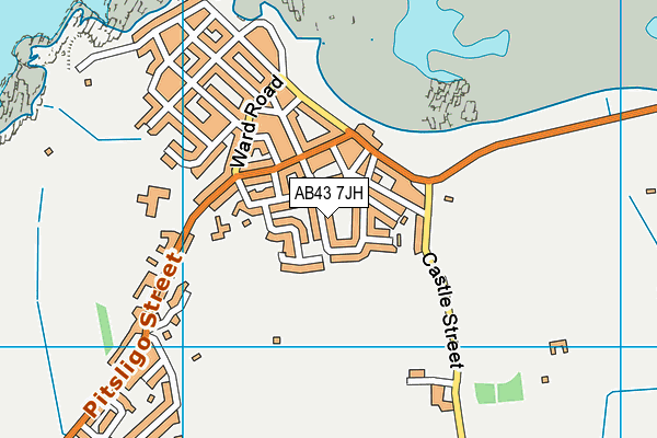 AB43 7JH map - OS VectorMap District (Ordnance Survey)