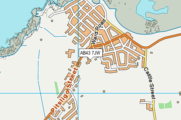 AB43 7JW map - OS VectorMap District (Ordnance Survey)