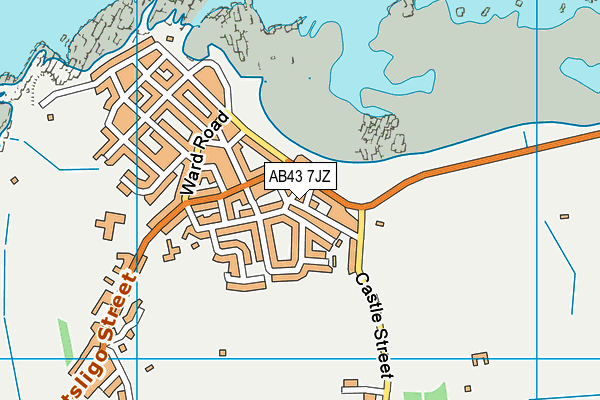 AB43 7JZ map - OS VectorMap District (Ordnance Survey)
