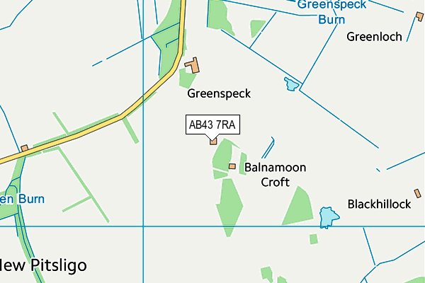 AB43 7RA map - OS VectorMap District (Ordnance Survey)