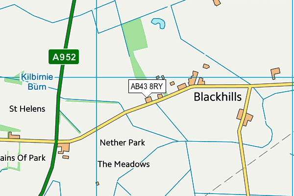 AB43 8RY map - OS VectorMap District (Ordnance Survey)
