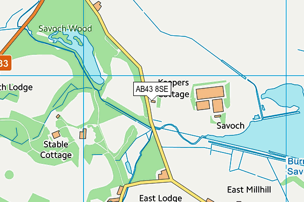 AB43 8SE map - OS VectorMap District (Ordnance Survey)