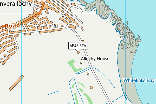 AB43 8TA map - OS VectorMap District (Ordnance Survey)