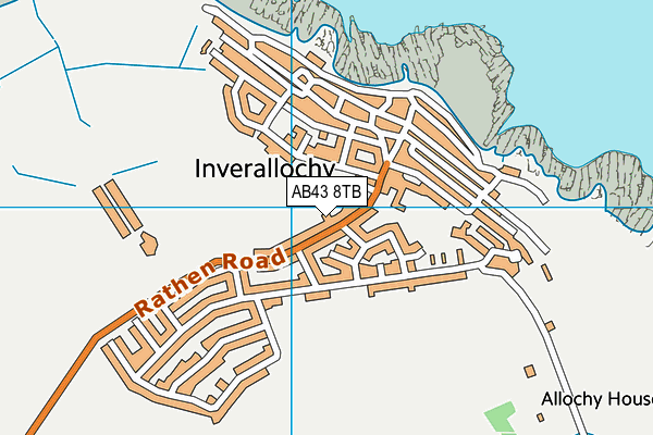AB43 8TB map - OS VectorMap District (Ordnance Survey)