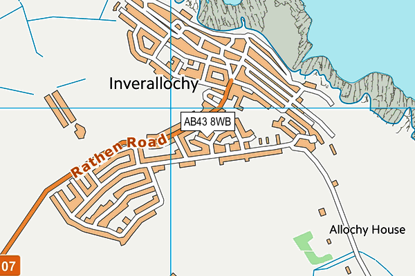 AB43 8WB map - OS VectorMap District (Ordnance Survey)
