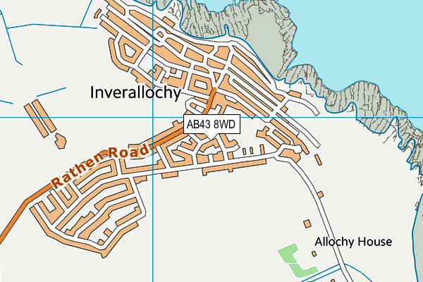 AB43 8WD map - OS VectorMap District (Ordnance Survey)