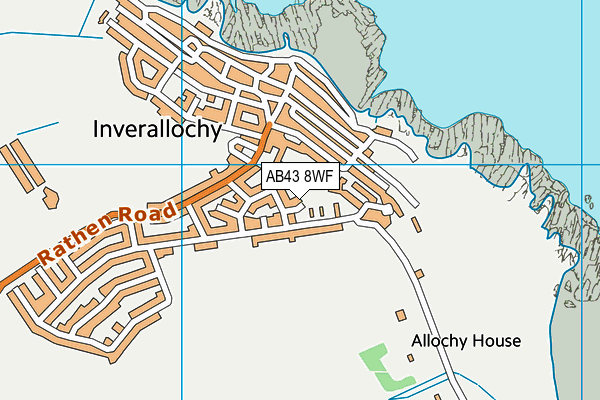 AB43 8WF map - OS VectorMap District (Ordnance Survey)