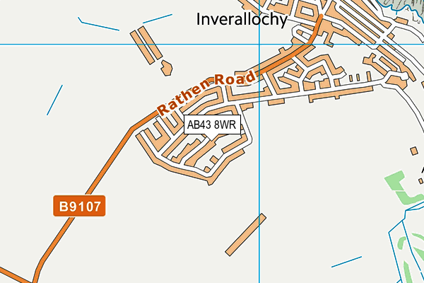 AB43 8WR map - OS VectorMap District (Ordnance Survey)