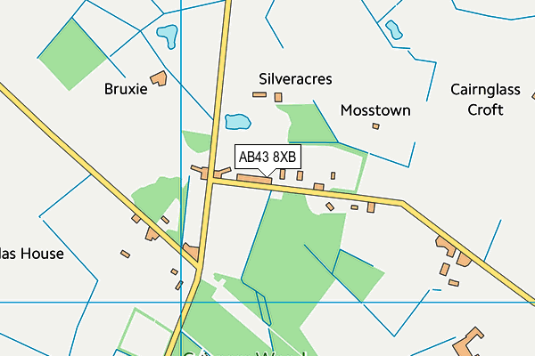 AB43 8XB map - OS VectorMap District (Ordnance Survey)