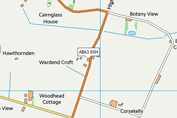 AB43 8XH map - OS VectorMap District (Ordnance Survey)