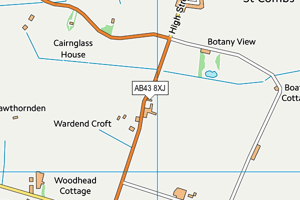 AB43 8XJ map - OS VectorMap District (Ordnance Survey)