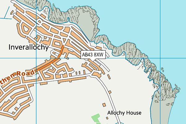 AB43 8XW map - OS VectorMap District (Ordnance Survey)
