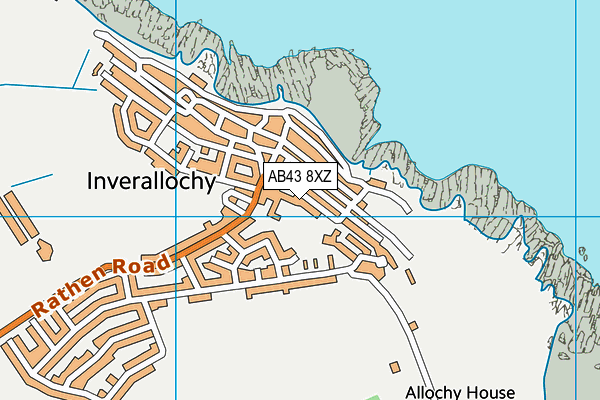 AB43 8XZ map - OS VectorMap District (Ordnance Survey)