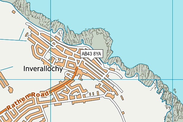 AB43 8YA map - OS VectorMap District (Ordnance Survey)