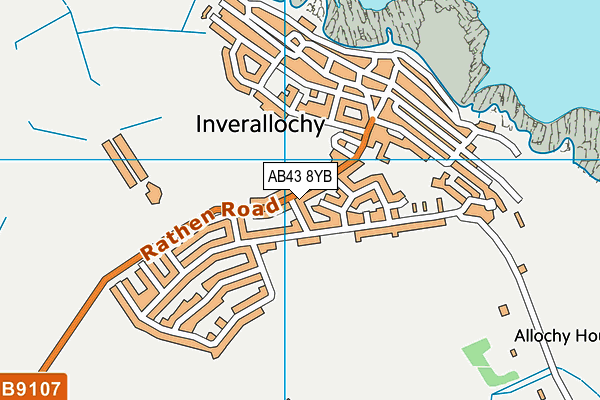 AB43 8YB map - OS VectorMap District (Ordnance Survey)