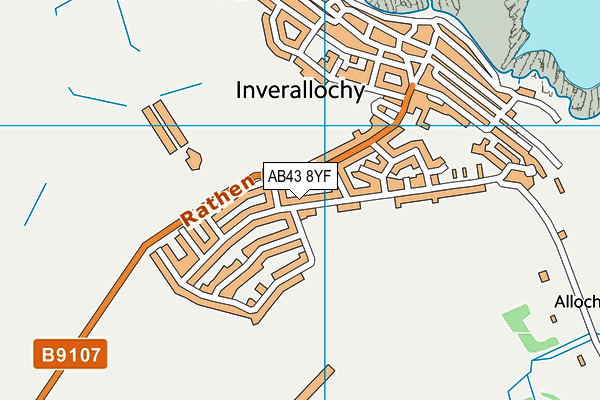 AB43 8YF map - OS VectorMap District (Ordnance Survey)